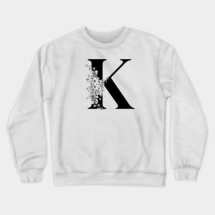 K alphabet Botanical cherry blossom sakura flowers Crewneck Sweatshirt